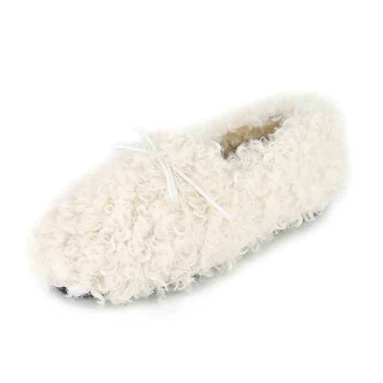 Zapatos de muje/Модная женская обувь на меху; зимняя хлопковая обувь на плоской подошве; женские мягкие удобные лоферы без шнуровки с плюшевой подкладкой; Warmr Y18-04 - Цвет: Белый