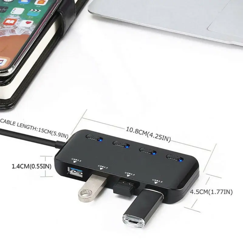 Usb-концентратор 3,0 Мульти USB 3,0 usb-хаб высокоскоростной 4 порта хаб для ПК Компьютерные аксессуары разветвитель передачи данных расширитель