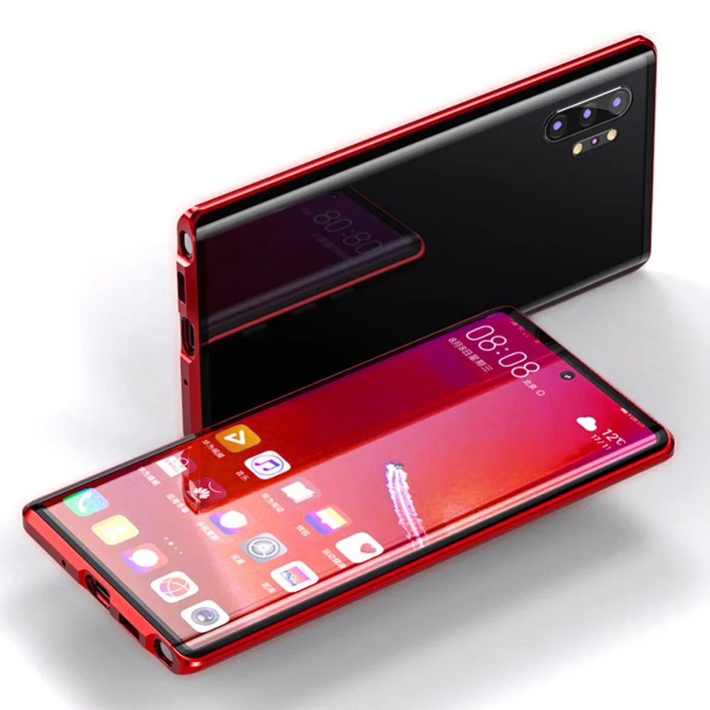Магнитная Адсорбция металлический чехол для телефона для samsung galaxy S8 S9 S10 плюс S10e 5g Стекло чехол на магните для A70 A10 A30 A50 A400 A60