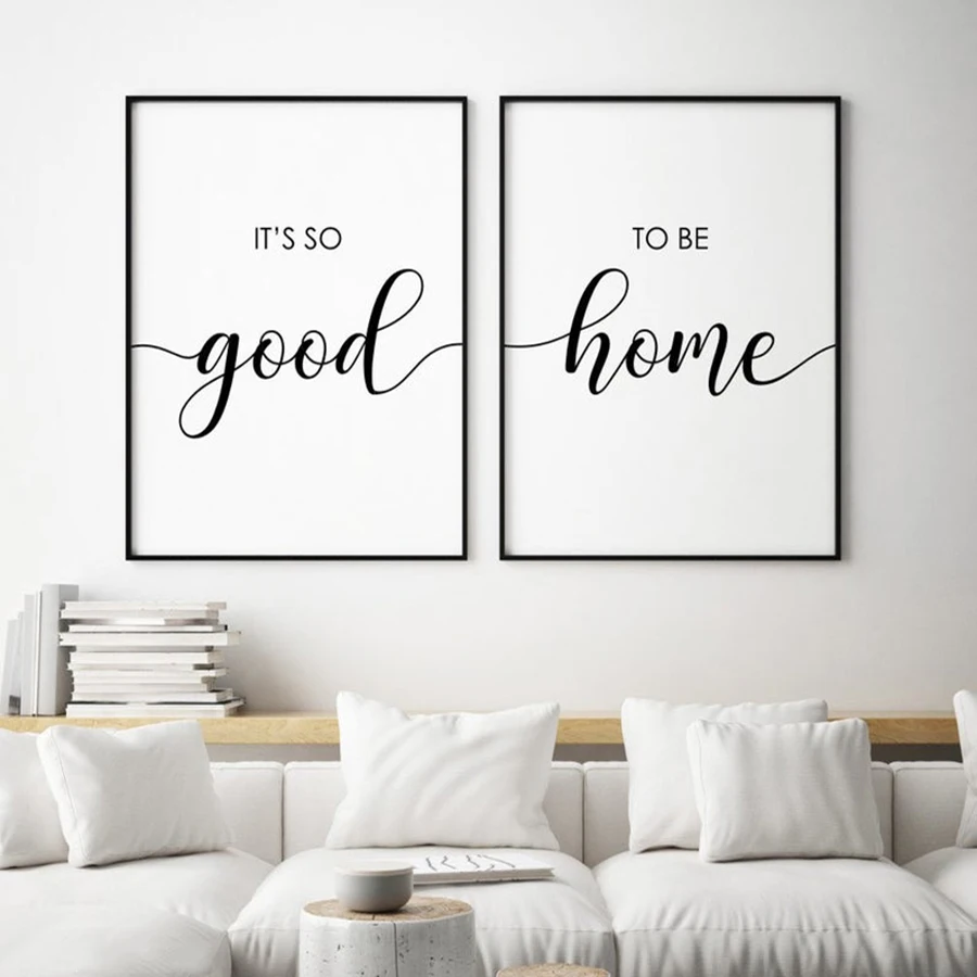Вдохновляющие цитаты Wall Art Холст Картина Nordic черный белый цвет Плакаты и печать
