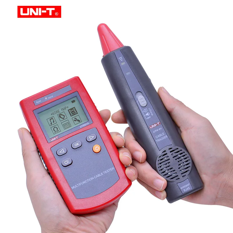 UNI-T UT681A Многофункциональный сетевой тестовый набор er кабельного искателя с тестом сопротивления петли и сканированием последовательности проводов