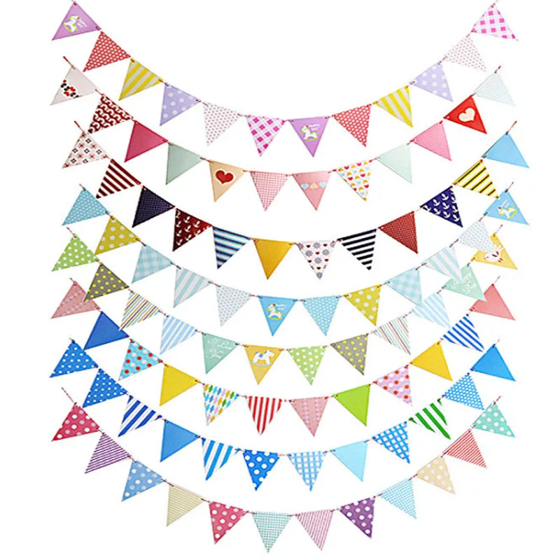 

1Set DIY Child's Room Banner Decor Colourful Paper Flags Garland Bunting Banners Kids Birthday Wedding Party Decoration Supplies