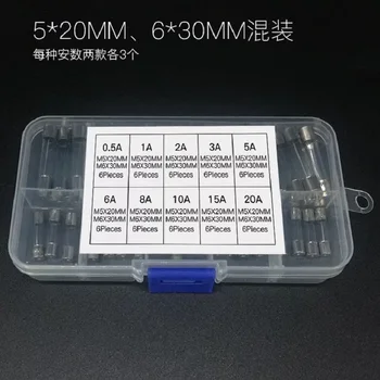 

60Pcs/Set 5x20mm Quick Blow Glass Tube Fuse Assorted Kits,Fast-blow Glass Fuses 6x30MM There are 60 models in 10 models.