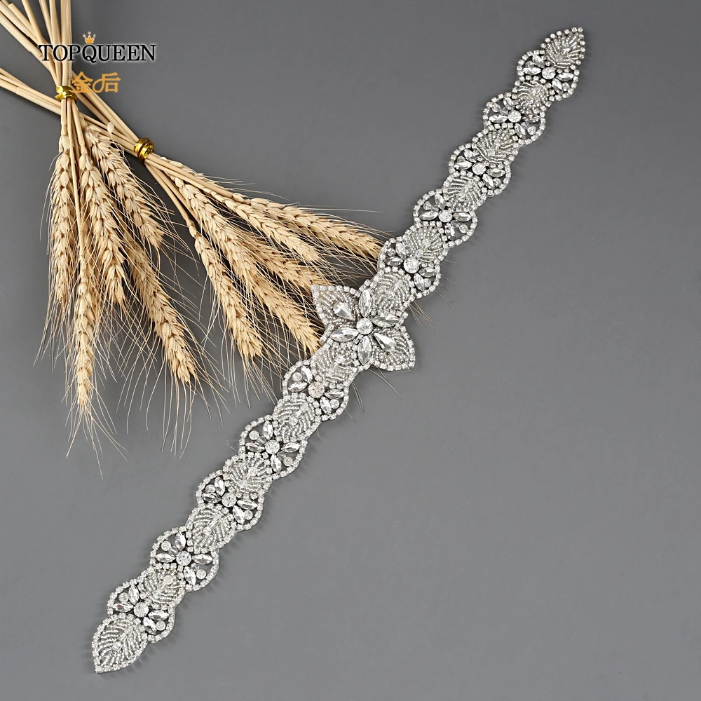 TOPQUEEN S411 crystal beaded wedding belt rhinestone sashes belts bridal belt for wedding dress belt fashion belt