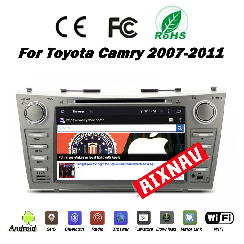 Автомобильная радио MP5 Автомобильный мультимедийный плеер для Toyota camry DVD двойная навигация DIN gps авто парктроник 64 гром 2G ram Android 7,1