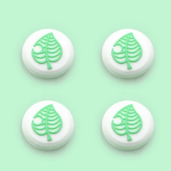 

4 Pcs For Switch Nintend / Lite Joy-Con Leaves Crossing Thumb Handle Caps Silicone Sheet Stick Grip Key Cover Case Analog Caps
