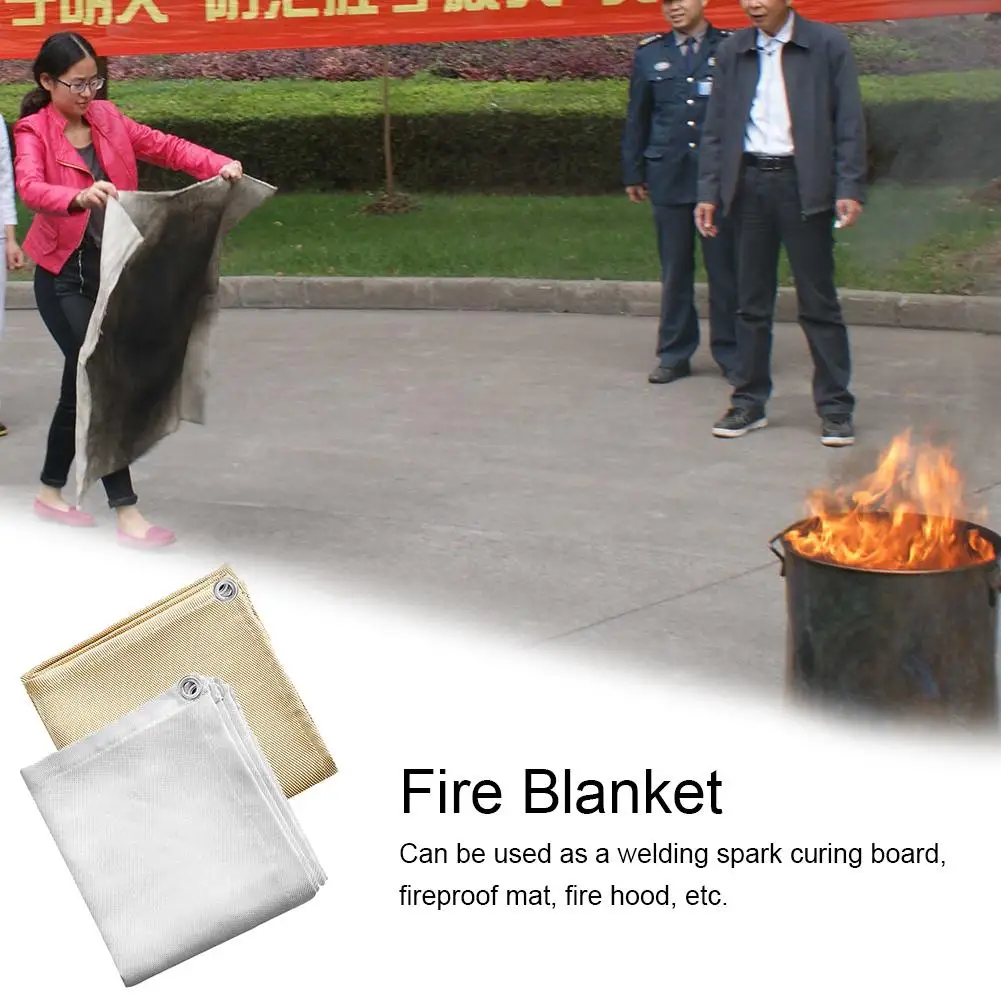 Fireproof Blanket Multi Function Fire Retardant Blanket Fireproof Blanket For Fireplace Cream Fiberglass 100cmX100cm Security first alert smoke and carbon monoxide