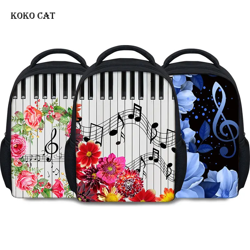 

Cute Customizable MusicTraining Piano Notes Flower Printed Children Kawaii Backpack Mini Girl School Bags Institutions Backpack