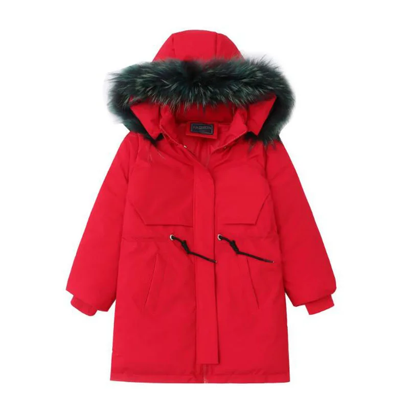 

Children's down coats long jackets for girls Fur collar princess fashion coats Waterproof kids down Thicken coats 5-12years