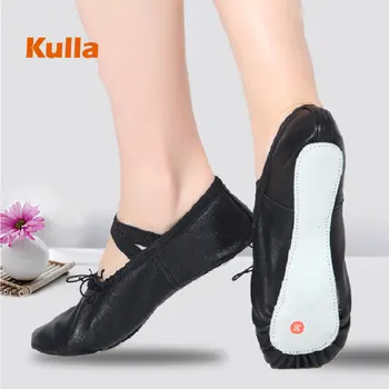

Genuine Leather Child Adult Woman Ballet Dance Shoes Ladies Professional Jazz Shoes Girl Soft Sole Exercise Dance Shoes Pink Red