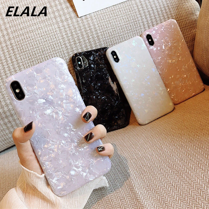 case for iphone 13 pro max Glossy Marble Case For iPhone 13 12 11 Pro Max 6 7 8 Plus XS Max XR Bling Conch Shell Silicone Glitter Soft TPU Shockproof Cover best cases for iphone 13 pro max