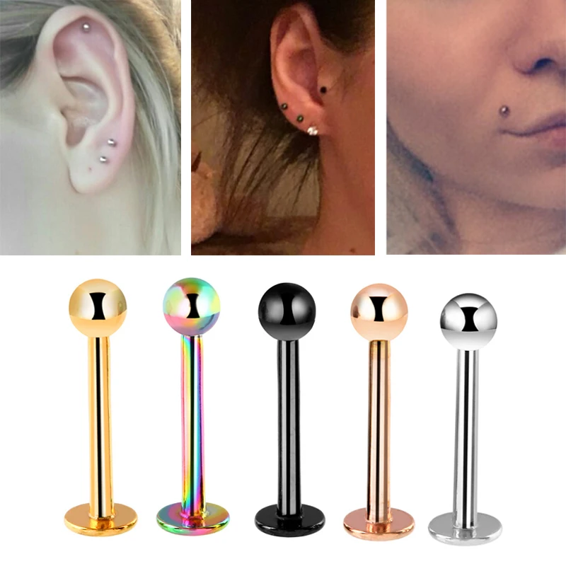 

10Pcs/Set Fashion Design Ball Stud Ear Bar Lip Nose Bar Body Piercing Jewellery New