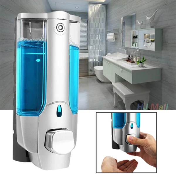Bathroom Wall Mounted Soap Sanitizer Shower Gel Shampoo Pump Dispenser
