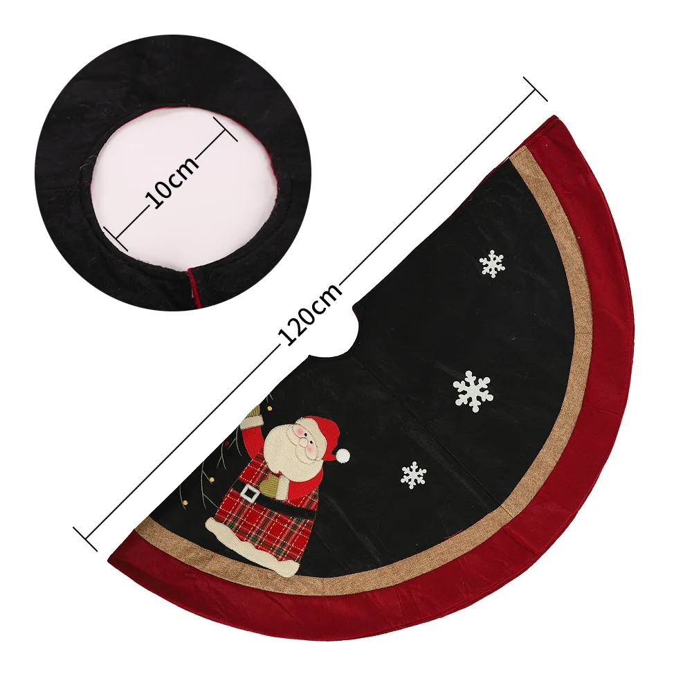 Christmas tree dress dark flannelette Santa Claus snowman 120cm indoor Christmas tree decorations 2020 holiday party supplies