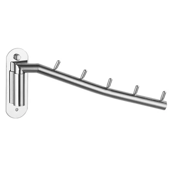 

Clothes Hanger Hook Wall Mount Swing Arm Stainless Steel Coat Clothing Drying Holder Rack Hanger