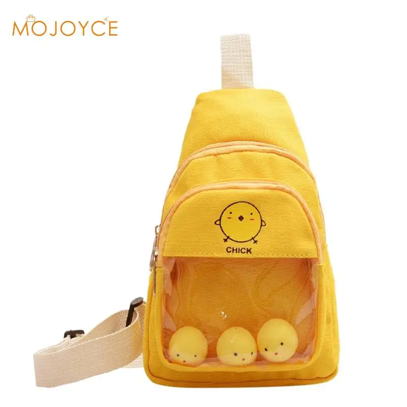 

Cute Canvas Waist Packs Girls Cartoon Animal Chest Shoulder Bag Children Solid Color Women Fanny Bags Phone Pack Crossbody Bags