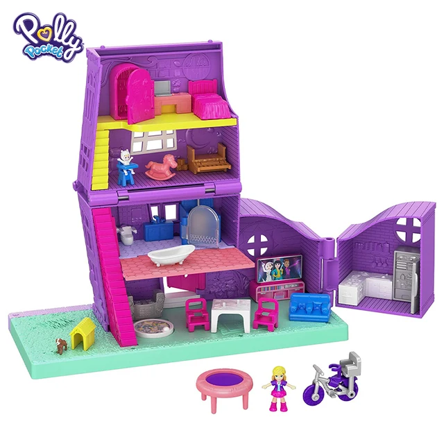 Original Polly Pocket Mini Doll Pollyville Small House Mini Toys Treasure Box World with Accessories Doll Houses GFP42 1