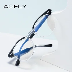 AOFLY Transparent Computer Glasses Women Square Anti Blue Light Blocking Eyewear Men Reading Prescription Optical Eyeglass Frame