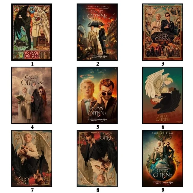 Jó Omens Poszter Kraftpaper Art Festés Absztrakt Divatos Falmatrica Kávéház Bárhoz - Image 2
