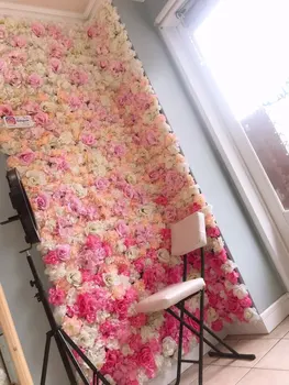 

Topbeautybar Wedding Rose Flower Wall Backdrop Artificial Hydrangea Rose Flower Wall Panels Baby Shower Party Decor