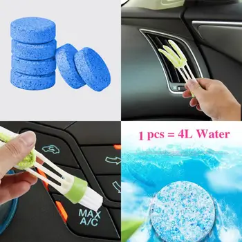 

2 In 1 Double Slider Car Air-conditioner Outlet Window Cleaning Tool Brush Multi-purpose Brush With Effervescent tablets