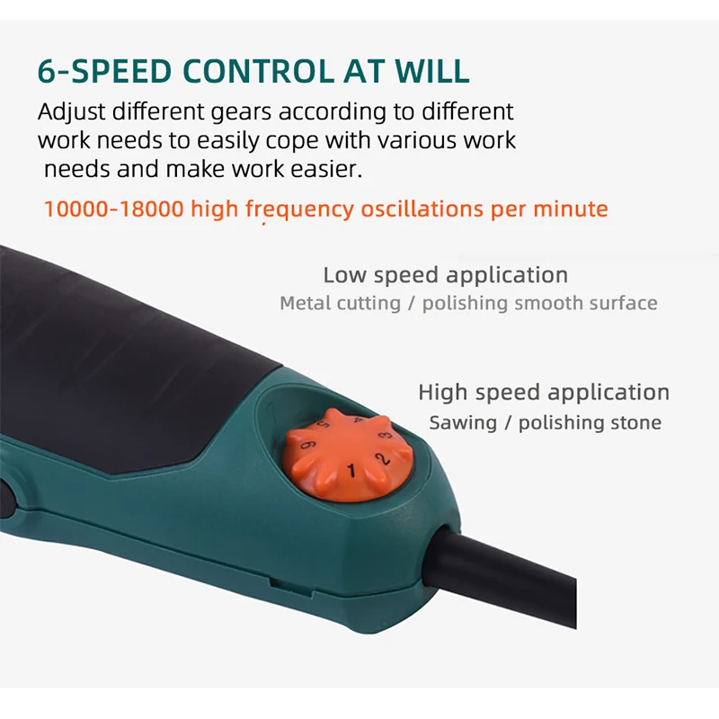 Quick-Release Oscillating Multitool Anti-Vibration Variable Speed Trimmer Renovator Electric Saw With Saw Blades Kit 4