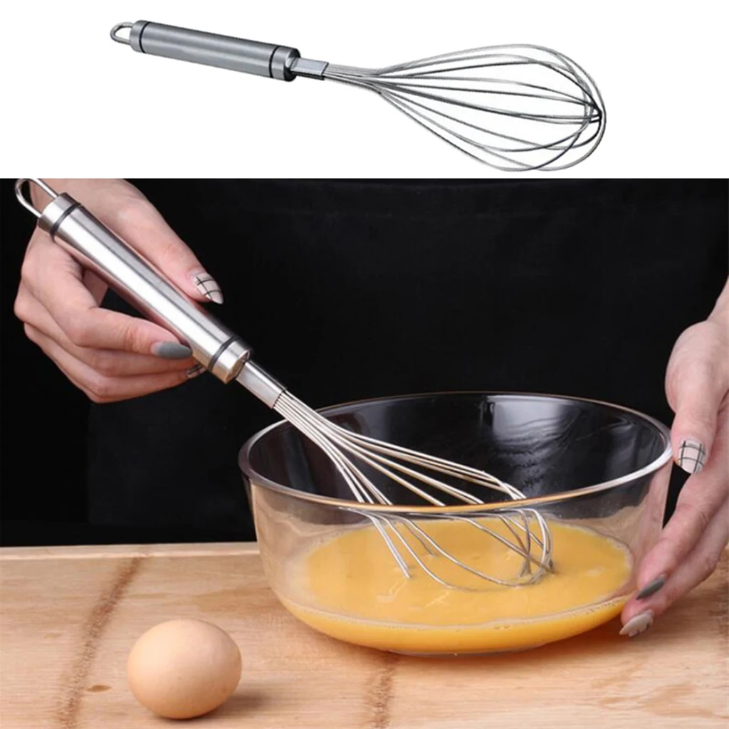 Stainless Steel Whisk 29.5cm Wire Whisk Egg Beater For Baking Blending
