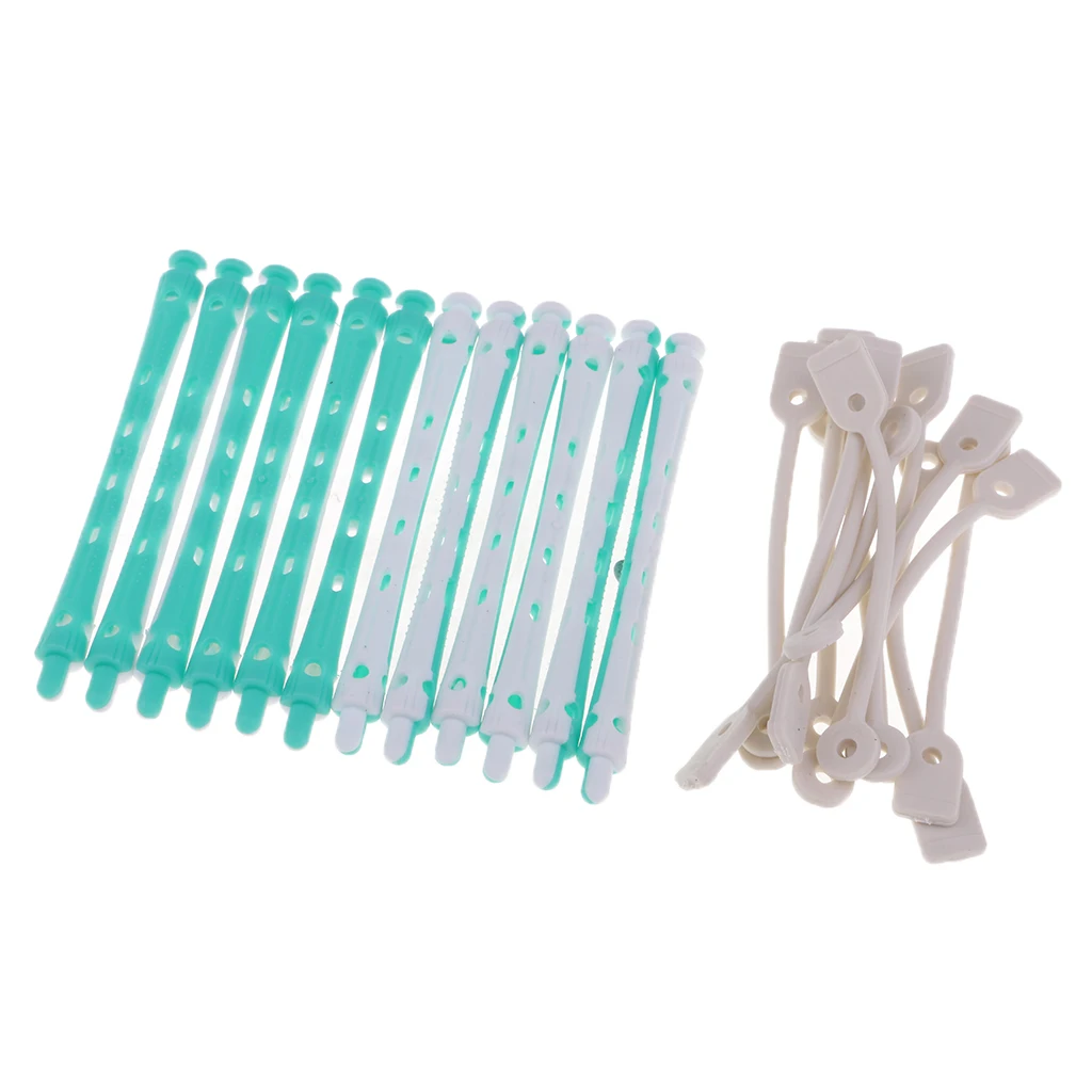 12 Pcs Hair Clips Wave Hairstying Perm Rod bars Curler Hairdressing Tool Set