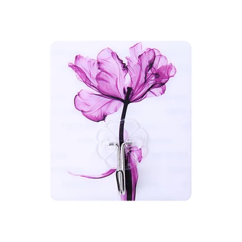 

Hot Sale Creative Flower Pattern Self Adhesive Wall Door Hook Hanger Bag Keys Bathroom Kitchen Traceless Sticky Holder