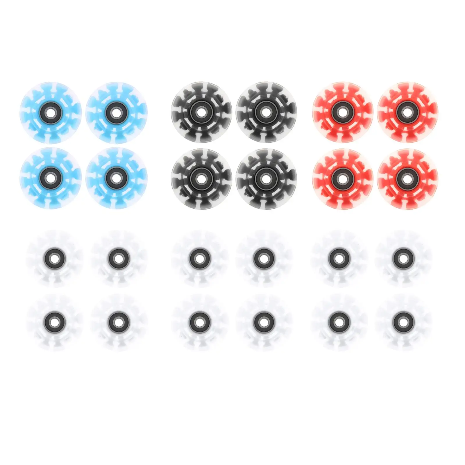 Set of 4, Luminous Light Up Quad Roller Skate Wheels with Bearings Installed -  Quad Roller Skate Wheels 32x58mm