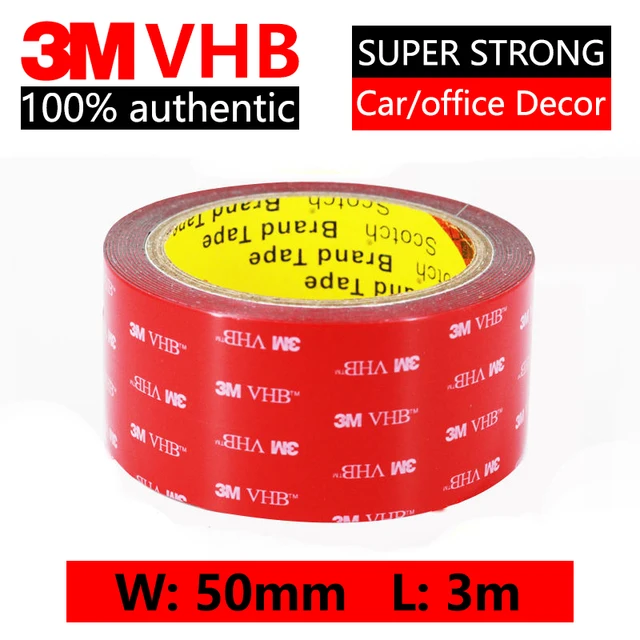 3M VHB Double Side Tape Super Strong High Temperature Gray Foam Adhesive Two Face For Car/Home Decor Wide 5-50mm Customized 50mmx3m