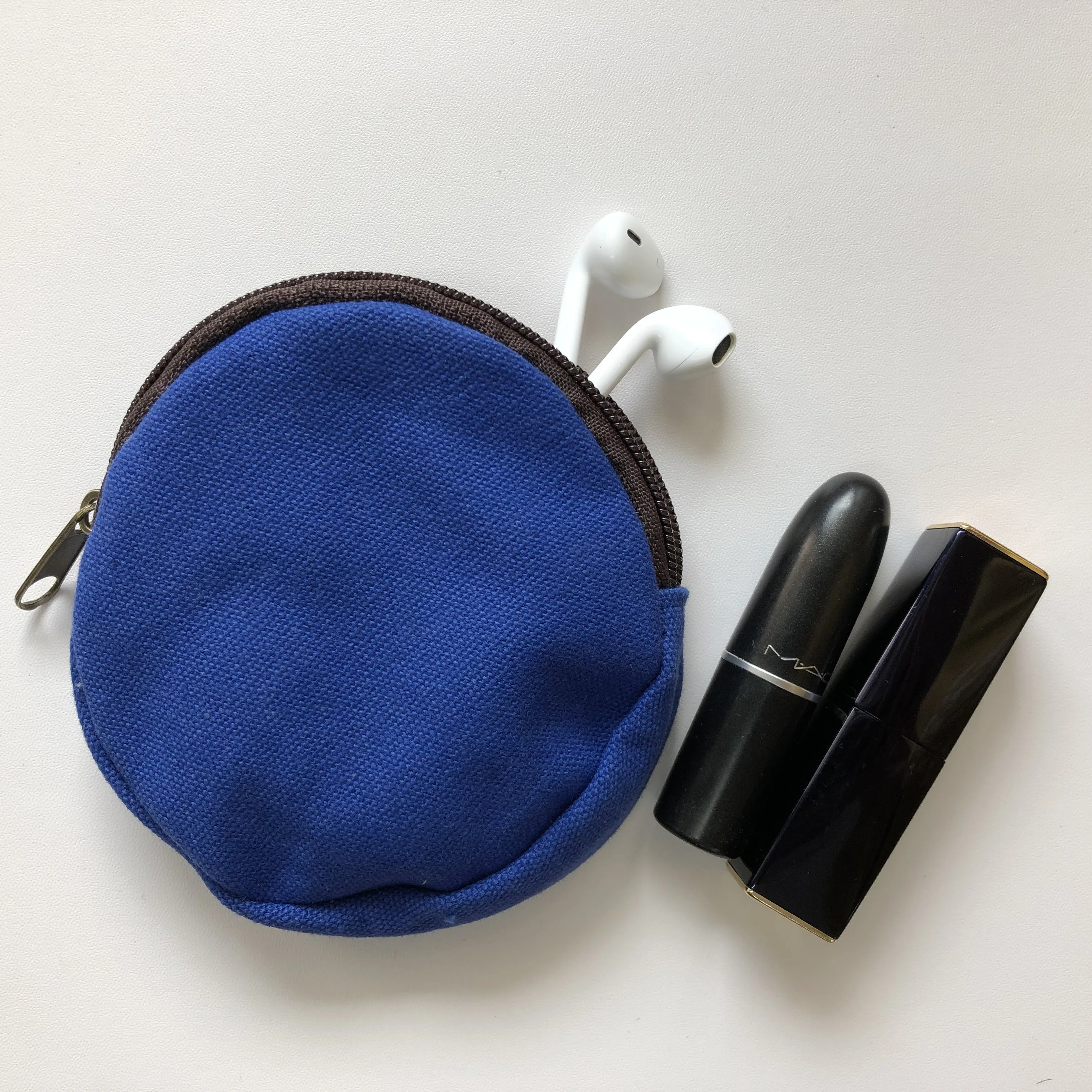1pc Craft Bags Mini Coin Purses Round Solid Color Canvas Fashion Creative Economic Gift Cotton And Linen Zipper Blank Pouches