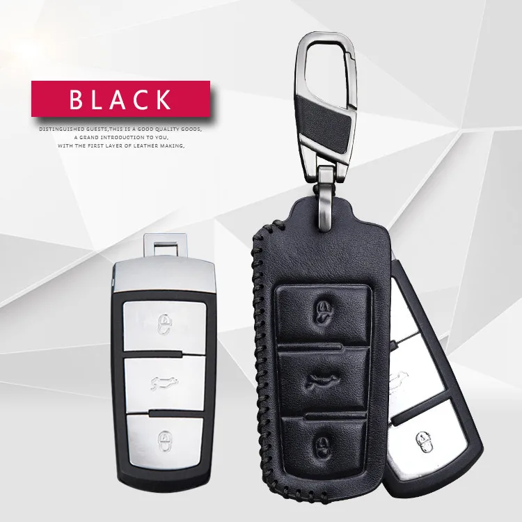 Black Insert Для VW ключ CC чехол Брелок Кожаный Брелок чехол для Volkswagen Golf 4 5 6 7 MK7 Passat CC 3C B5 B6 B7 B8 Magotan Polo CC - Название цвета: Black Insert