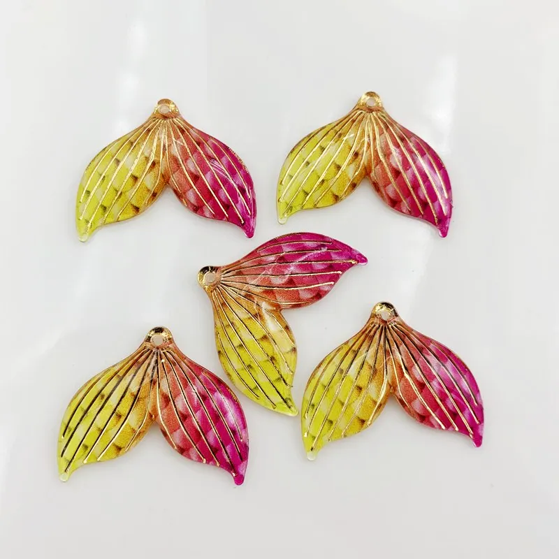 

DIY 10pcs Acryl Rhinestones Mermaid Fish Scale Tail Crystal Applique Crystal Jewelery Clothes Rhinestones Handicrafts pendant