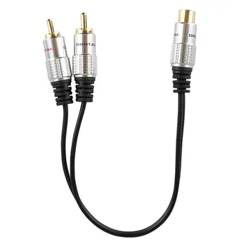 

2RCA Revolution 1 Female Y Distributor Adapter Cable 0.25M Gold Plated Connectors Durable TPE Jacket Speaker