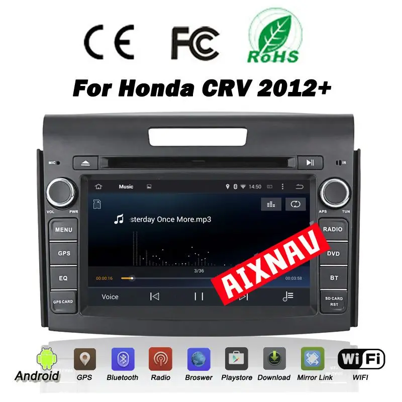 Best Car Multimedia Player Android 7.1 For Honda CRV 1080P HD Bluetooth Car Radio 4 core Auto Radio parktronic 2 Din Navigation GPS 2