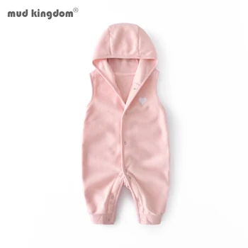 

Mudkingdom Baby Boys Girls Rompers Autumn Sleeveless Solid Children Clothing Hooded Warm Baby Crawl Jumpsuit Kids Clothes