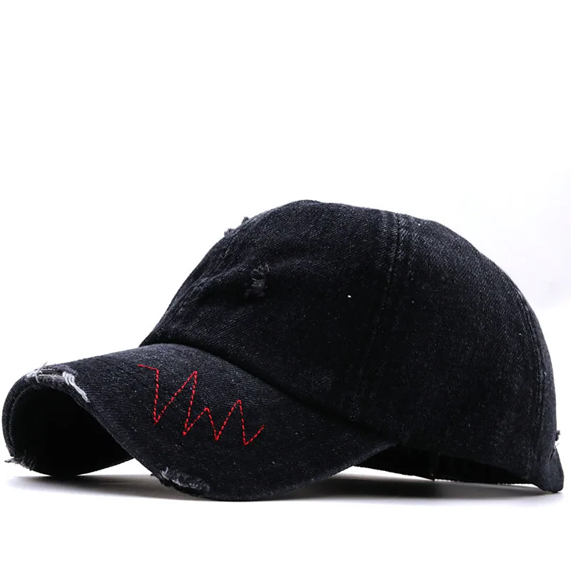 Einfache angeln Hysterese männer Distressed Loch Stickerei Einfache Baseball Kappe Für Frauen Weibliche Outdoor Freizeit Cowboy Hut – Detail 12