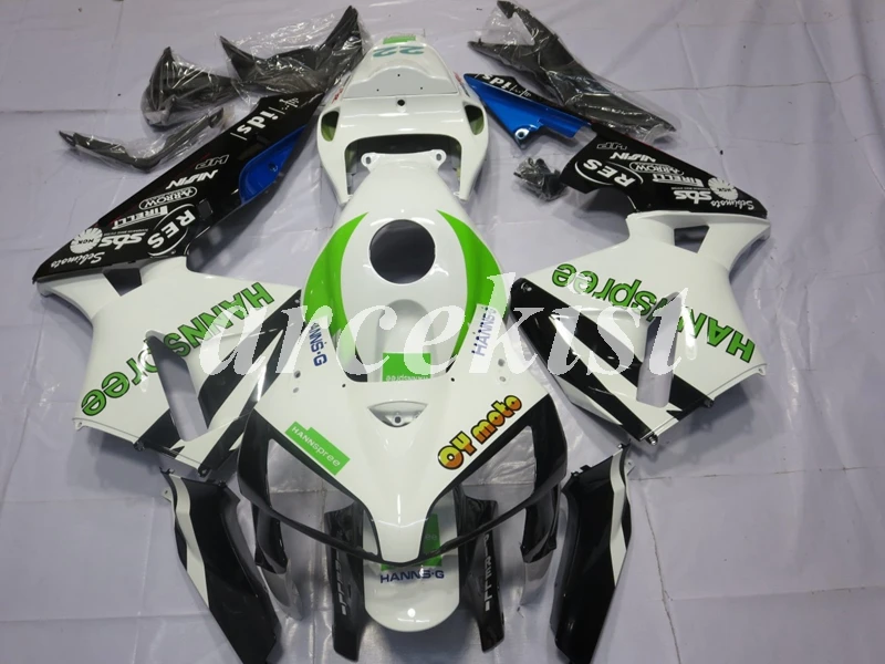 

Injection mold New ABS Motorcycle Full Fairing Kit Fit For Honda CBR600RR 05 06 F5 2005 2006 Body set White green
