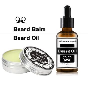 

30ml/60g Hair Care Set Antibacterial Anti-Static Nourishing Soft Beard Beard Balm Beard Oil