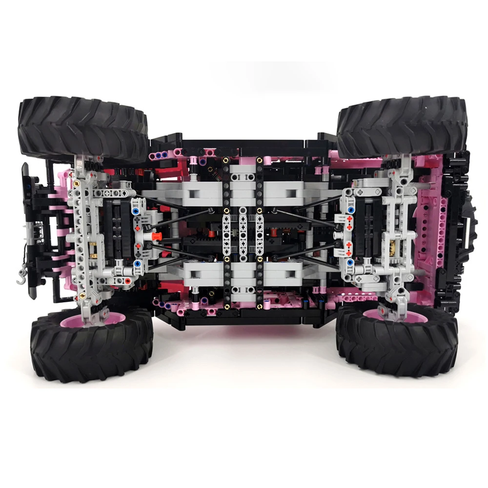 MOC 테크니컬 자동차 모델 1:8 오프로드 차량 조립 블록 랭글러 루비콘 핑크 자동차 브릭 장난감 어린이 선물