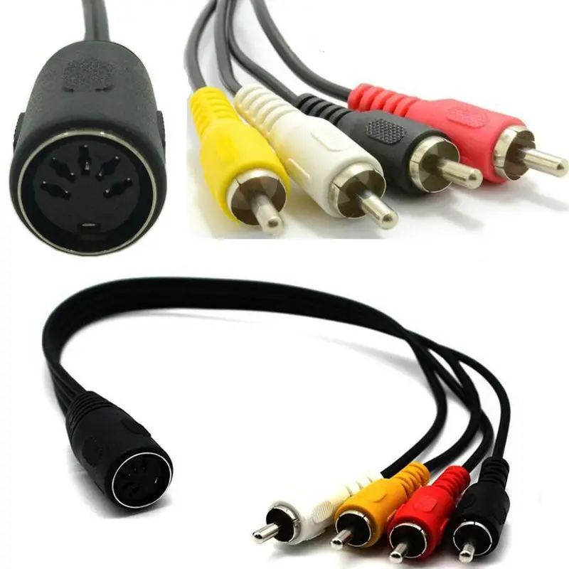 Great Q 5 контактный гнездовой разъем Din к 4 штекерным аудиокабелям RCA|Компьютерные