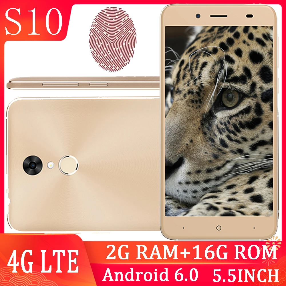 S10 смартфон с 5 дюймовым дисплеем четырёхъядерным процессором ОЗУ 2 Гб ПЗУ 16 android 6 0