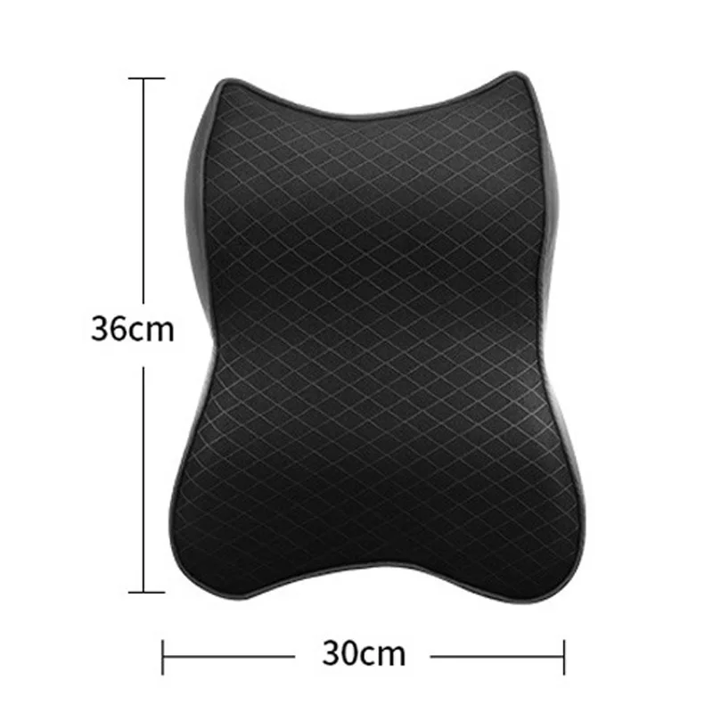 36*30cm Black Car Seat Headrest Breathable mesh fabric memory foam Car interior decoration Head Neck Rest relieve stress