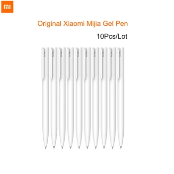 

Xiaomi Mijia 10Pcs Pack Gel Pens 0.5mm PREMEC Smooth Switzerland Refill MiKuni Japan Ink Push Type bullet pen for Office School