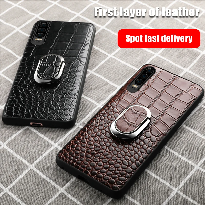 

Genuine Leather ring holder case for Samsung galaxy Note 10 10+ Plus Magnetic Kickstand cover for samsung note 10 case leather