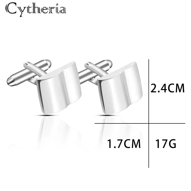 men's fashion cufflinks silver color copper geometric design square cufflinks high quality office/career suit accessories