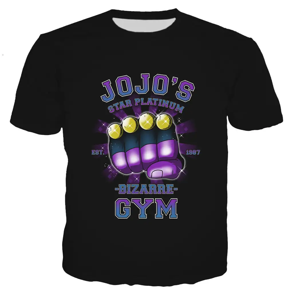 Аниме JoJo Необычные Приключения футболки Harajuku мужские и женские модные летние