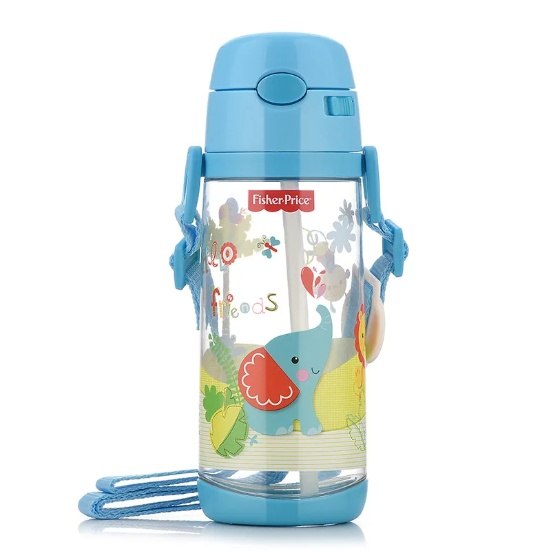 FISHER-PRICE летняя чашка с соломинкой детская портативная бутылка для воды креативный мультяшный уплотнитель герметичная задняя чашка для