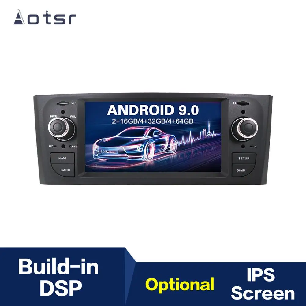 Автомагнитола AOTSR 6 2 дюйма Android 9 0 IPS GPS навигация для FIAT Punto 2005 + мультимедийный